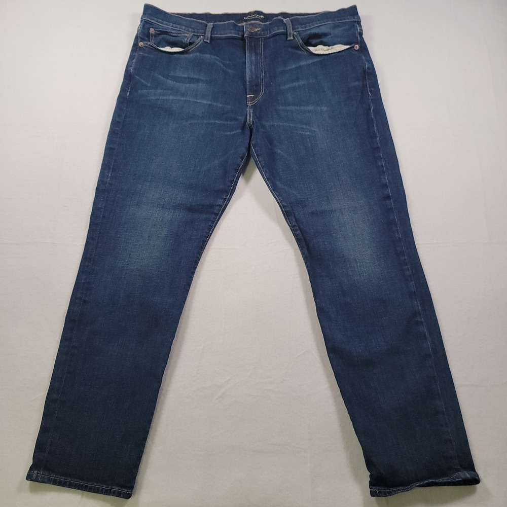 Lucky Brand 121 Heritage Slim Jeans Mens 40x30 Blue Dark Wash Stretch Denim - Picture 2 of 16